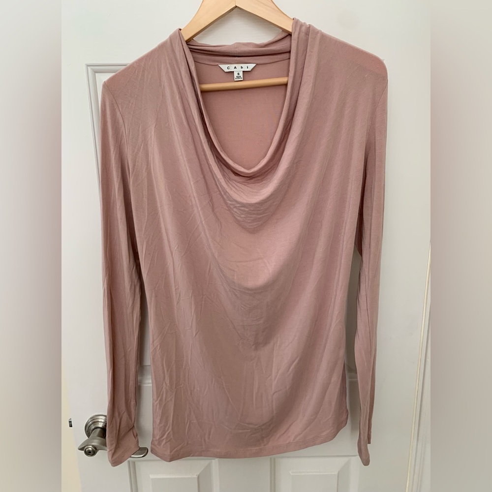 Cabi Drape neck top in blush pink - SZ S